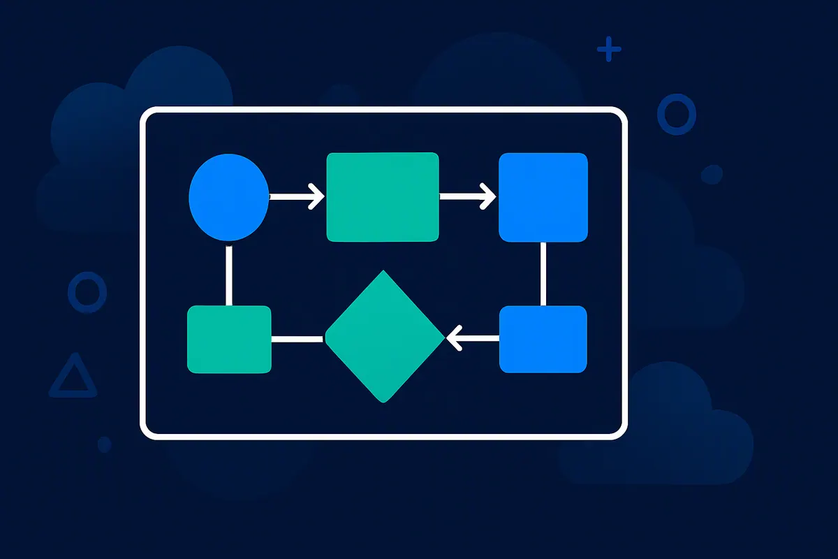 Process blocks inside a validated boundary with drafting shapes outside it, representing GxP AI validation